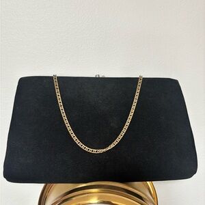 Vintage Harry Levine HL USA Black Clutch Handbag Purse Gold Chain